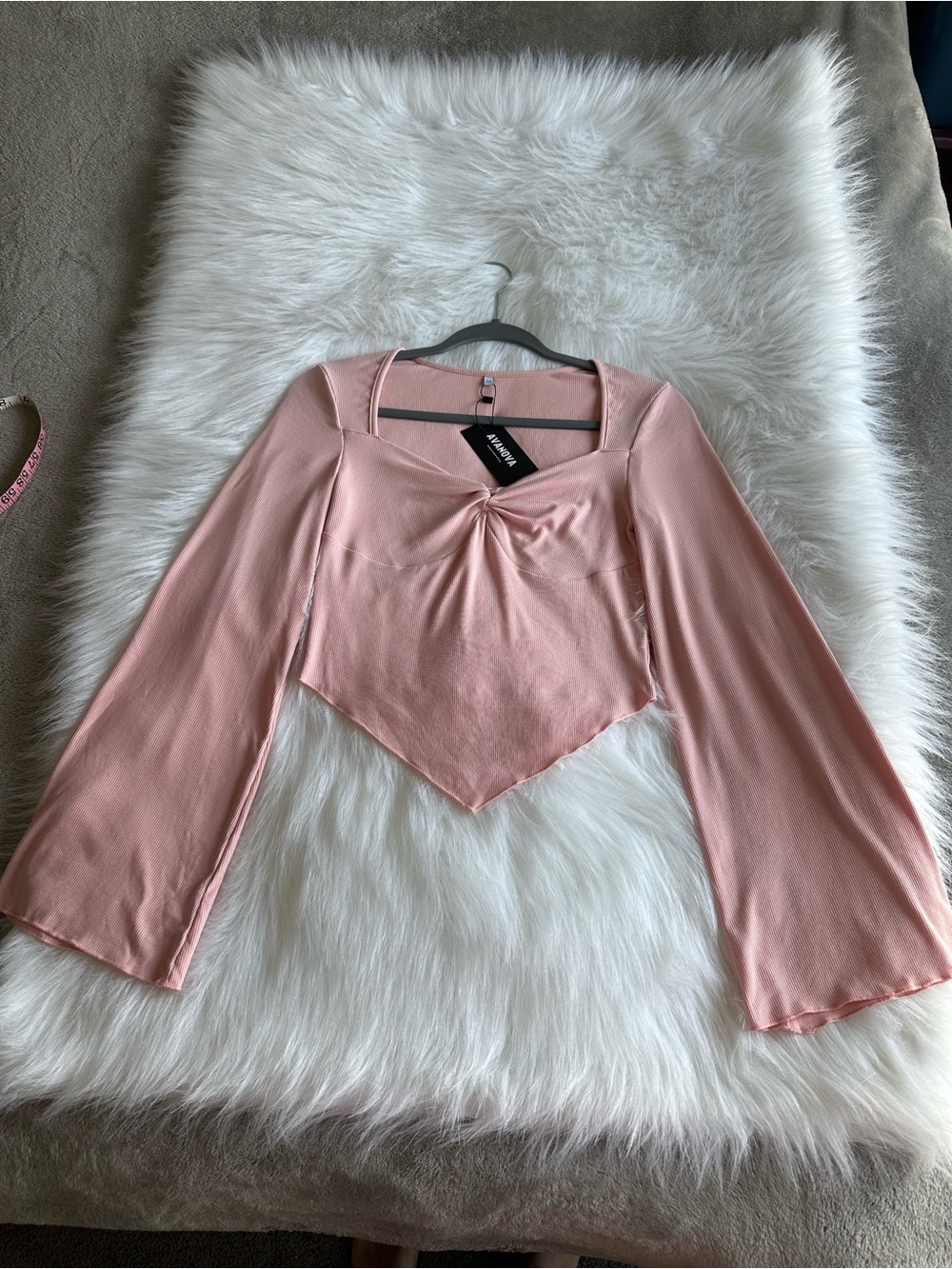 AVANOVA Twist-Front Long Sleeve Top in Blush Pink - Picture 5 of 5